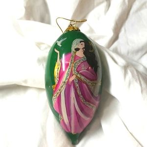 Pier 1 li bien 2014 Angel with Doves hand painted keepsake glass ornament